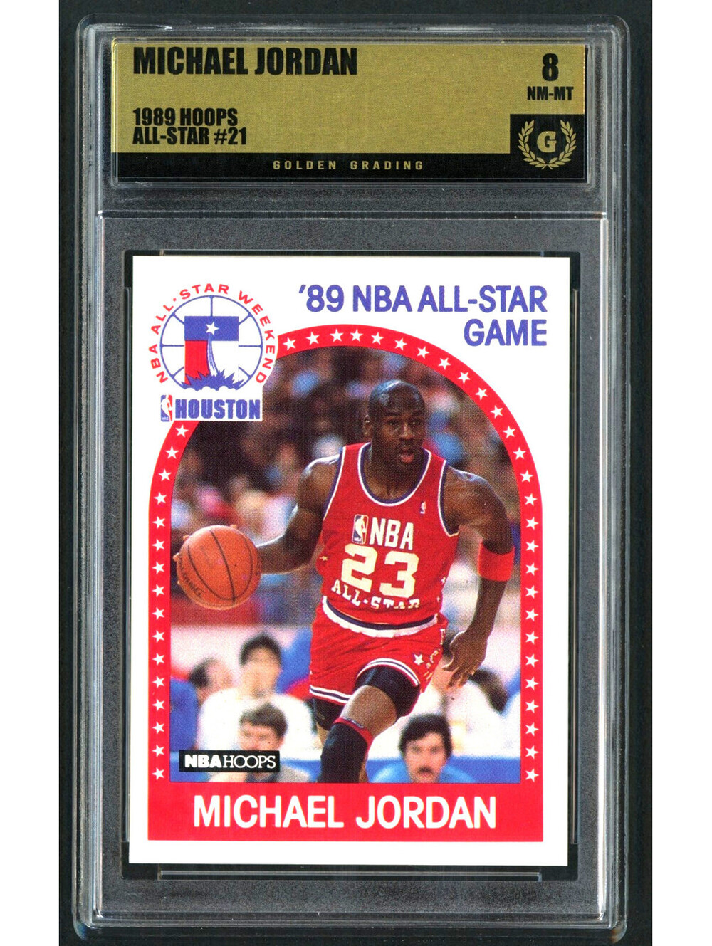 1989-90 Hoops All-Star #21 Michael Jordan Chicago Bulls HOF Graded 8 NM-MT